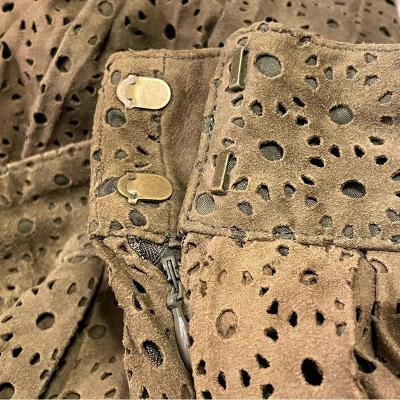 FOSSIL‎ NWOT Pleated Leather Mini Skirt - Picture 4 of 7